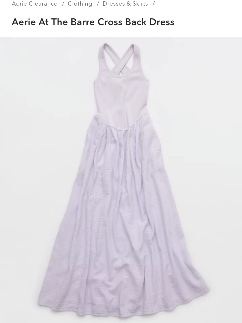 Aerie Cross Back Lavender Maxi Dress - Picture 3 of 5